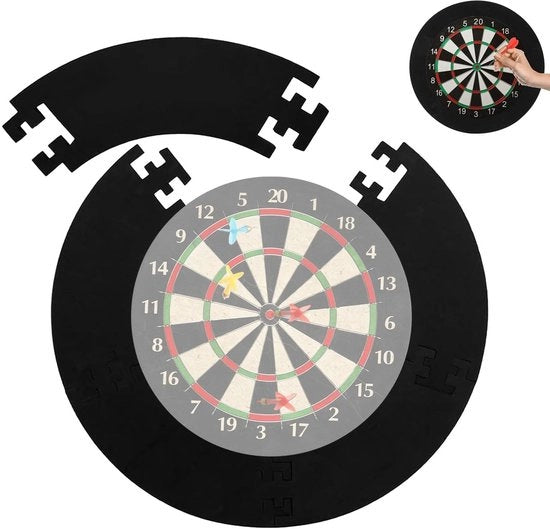 Dartboard Protezione con Illuminazione - Protezione per Dartboard - Protezione per Dart - Assorbimento Acustico - Facile da Montare - Adatto per Dartboard Ø 45 cm - Protezione per Dartboard