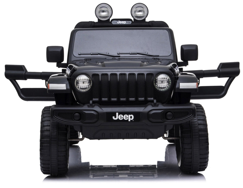 Macchina Elettrica per Bambini 12V 2 Posti con Licenza Jeep Wrangler Rubicon Nera