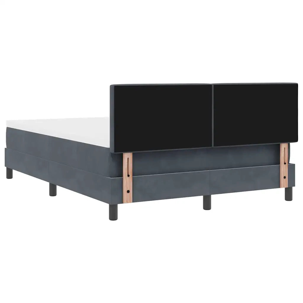Letto a Sorgente LED con led Grigio scuro 140 x 200 cm Velluto 3342723