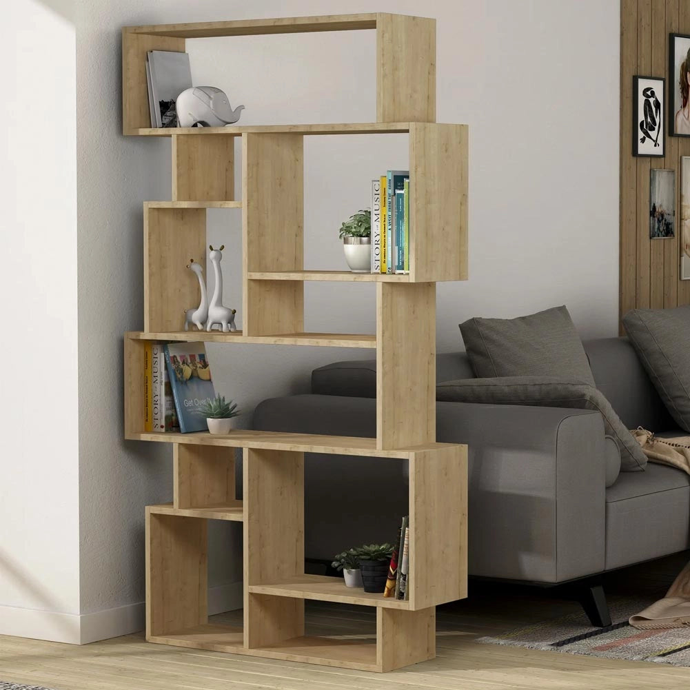 Libreria Design Moderna Scaffale 8 Ripiani 168x96x25cm Casa Ufficio Quercia