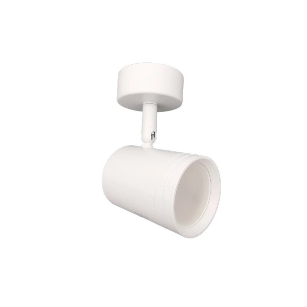 Trade Shop - Porta Faretto Proiettore Orientabile Da Soffitto Parete A Cilindro Gu10 P28-gu10 - Bianco