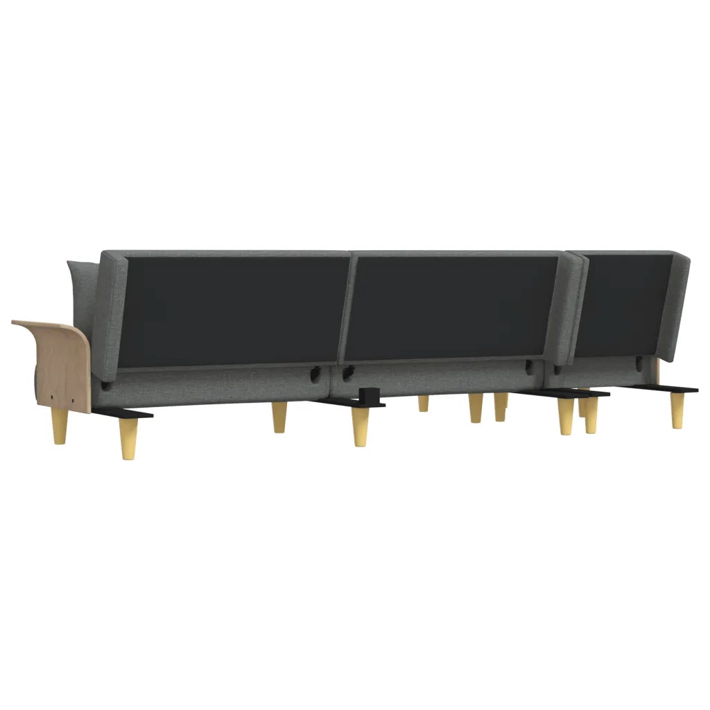 Divano Letto a L Grigio Scuro 279x140x70 cm in Tessuto 3157212