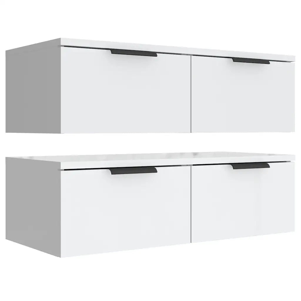 Set di 2 classici armadietti a muro 68 x 30 x 20 cm in legno composito bianco 02_0055222