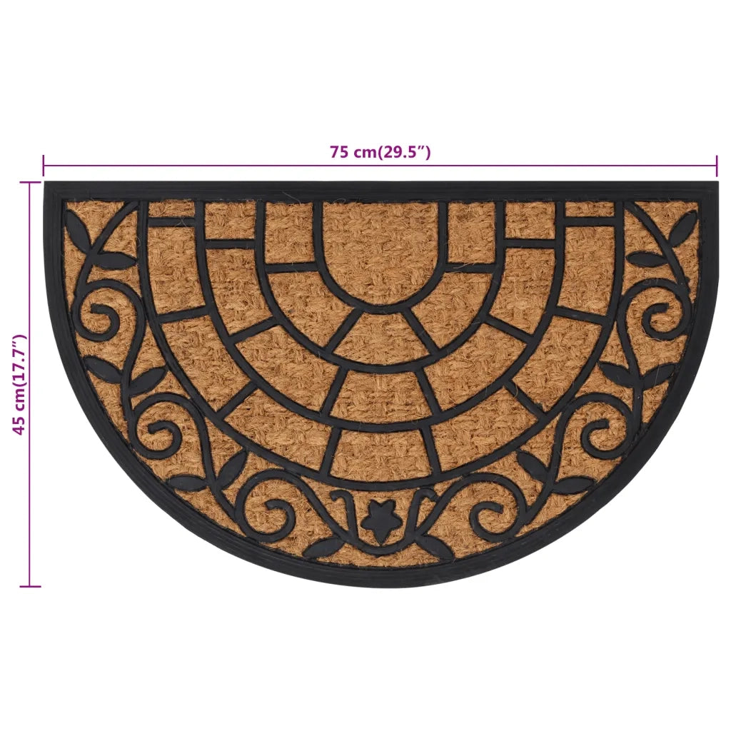 Zerbino semicircolare antiscivolo per interni ed esterni 45 x 75 cm gomma nera 02_0046202