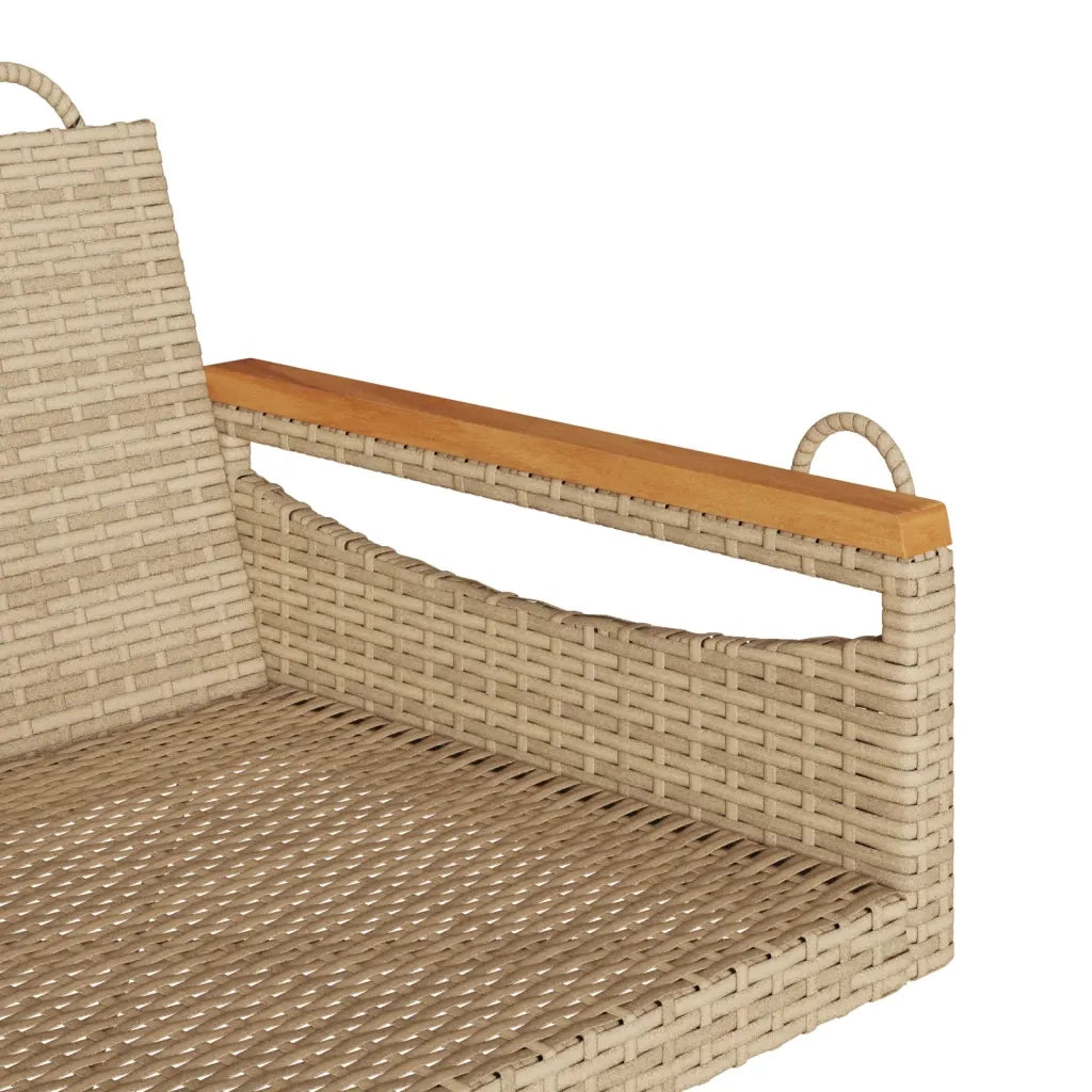 Panca da Giardino | Panchina a Dondolo Beige 63x62x40 cm in Polyrattan