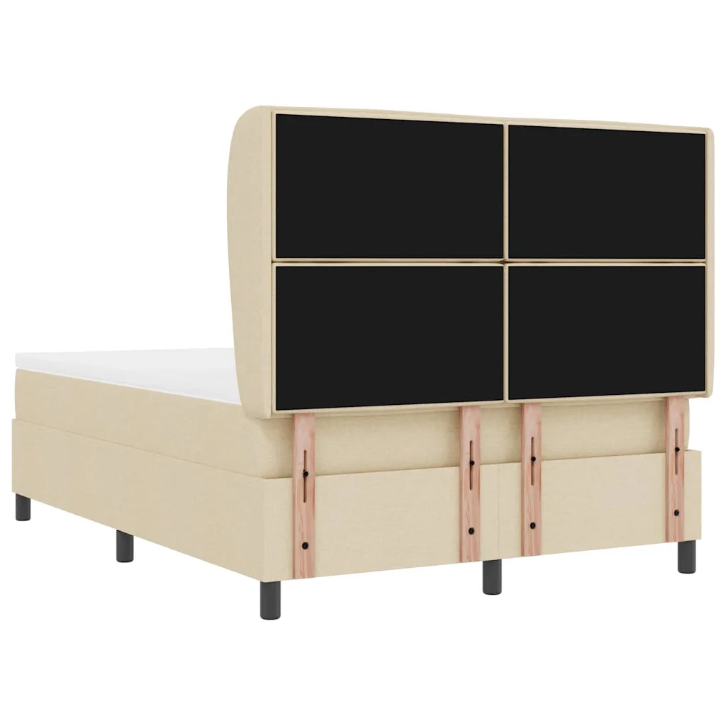 Letto a molle con materasso Crema 140 x 190 cm Tessuto 3340499