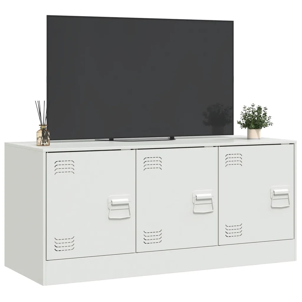 Mobile Porta TV Bianco 99x39x44 cm in Acciaio 841648