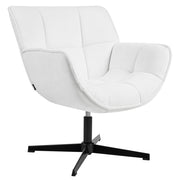 Poltrona imbottita con seduta curva struttura girevole seduta bianco girevole moderna seduta ampia design retrò