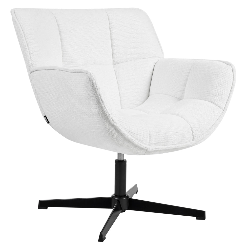 Poltrona imbottita con seduta curva struttura girevole seduta bianco girevole moderna seduta ampia design retrò