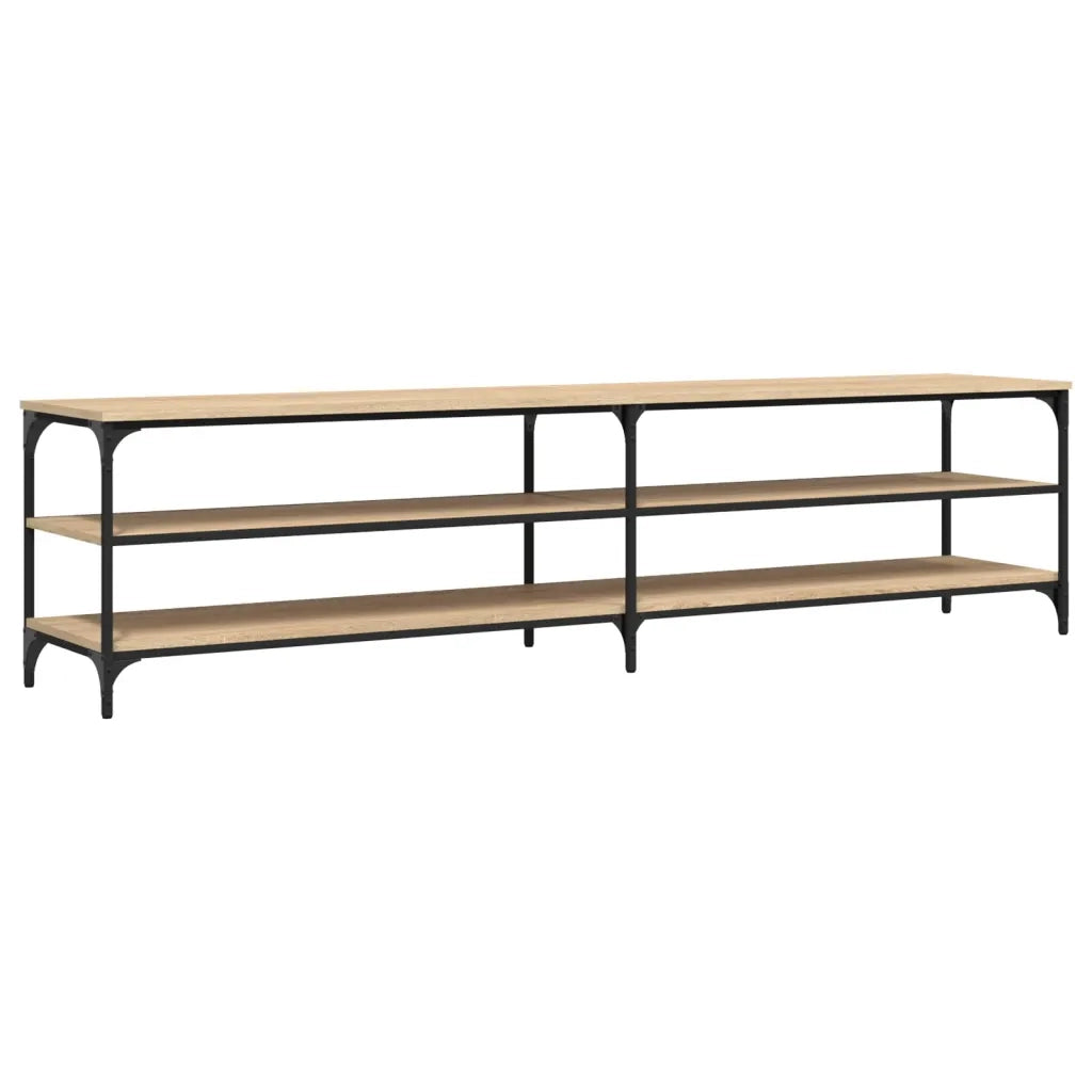 Mobile TV Rovere Sonoma 200x30x50cm Legno Multistrato e Metallo 826760