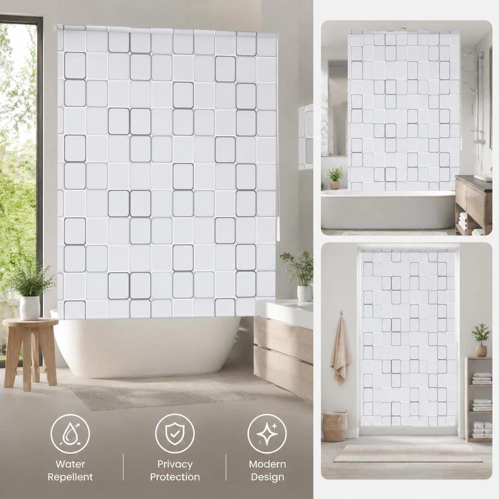 Shower Roller Blind 160x240 Cm Square Pattern