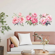 Sticker Muro per Parete - Fiori Rosa - Sticker Parete per Salotto - Sticker Parete per Camera da Letto - Sticker Parete per Piante - Sticker Parete Eco-Design - Dimensioni 30 x 90 cm - Tatuaggio per Parete