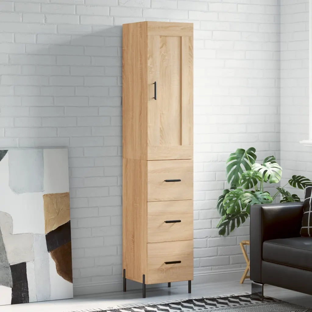 vidaXL Credenza Rovere Sonoma 34,5x34x180 cm in Legno Multistrato