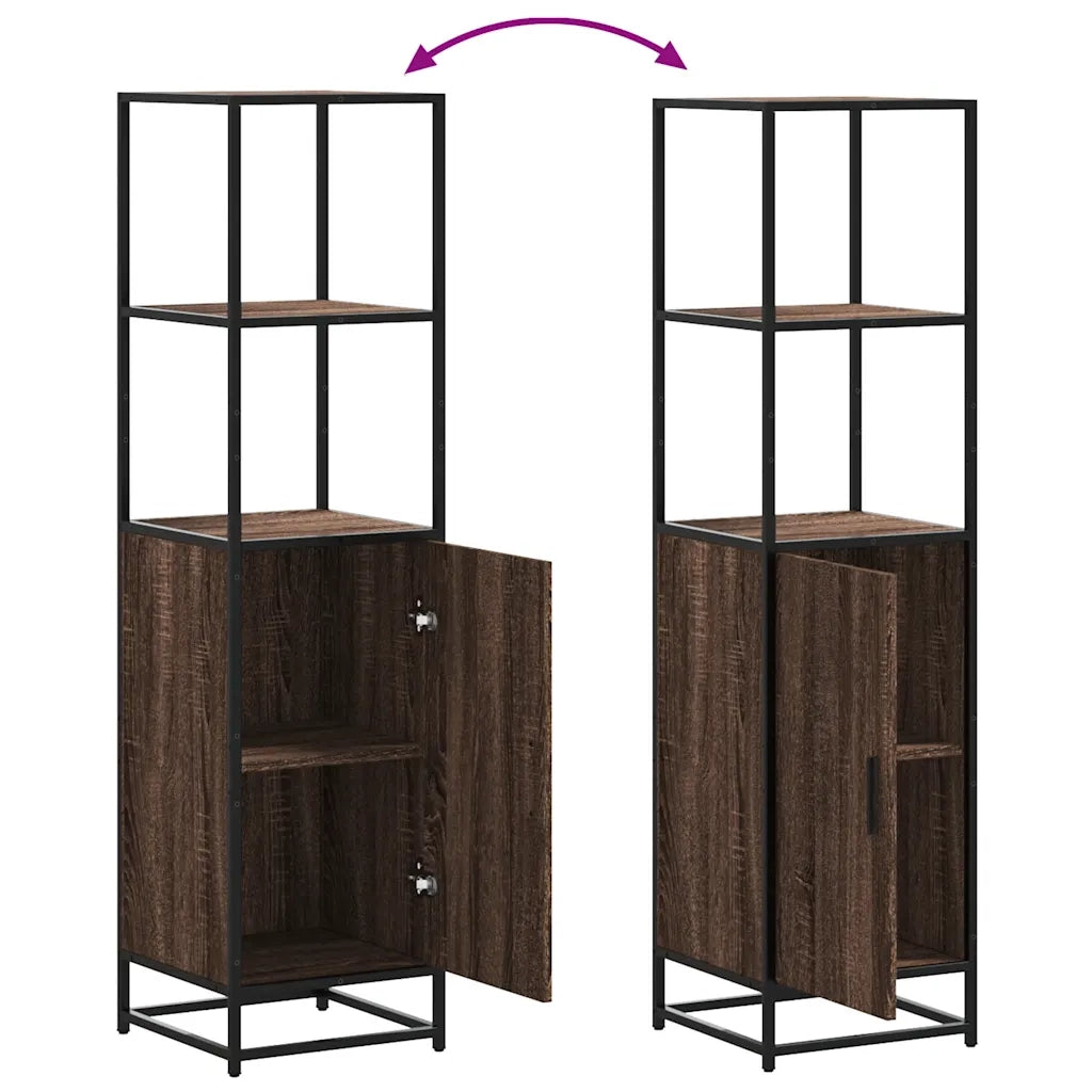 vidaXL Credenza Rovere Marrone 35,5x35x139cm Legno Multistrato Metallo