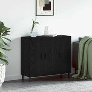 Credenza-Buffet-Armadio da cucina Rovere Nero 90 x 34 x 80 cm Legno multistrato 636512