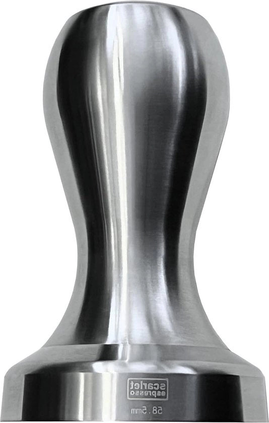 Tamper professionale in acciaio inossidabile con lama affilata e bordo tagliente in acciaio inossidabile, realizzato con tecnologia CNC, massa 53 mm.