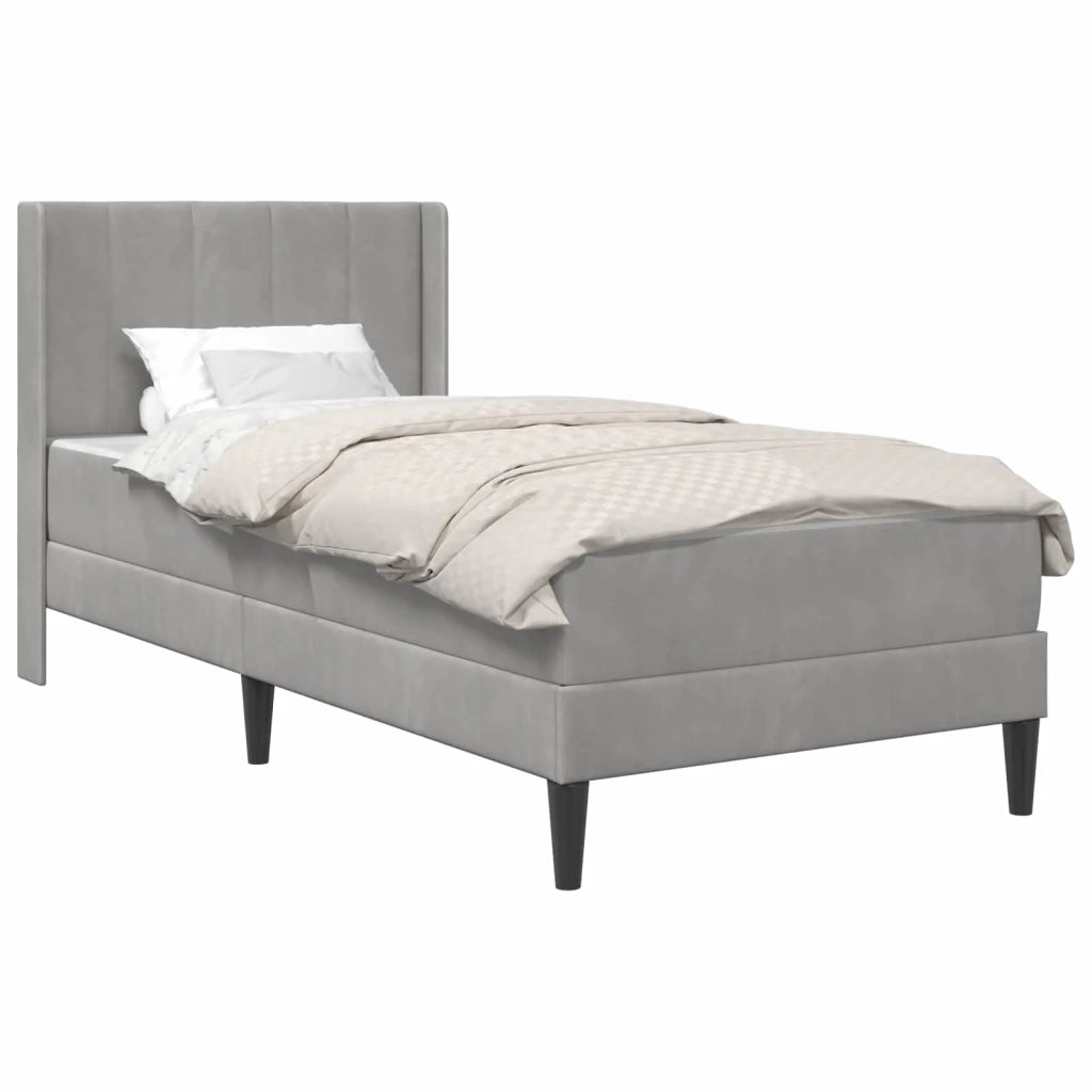 Struttura letto con materasso Grigio Chiaro 90 x 190 cm Velluto 3414831