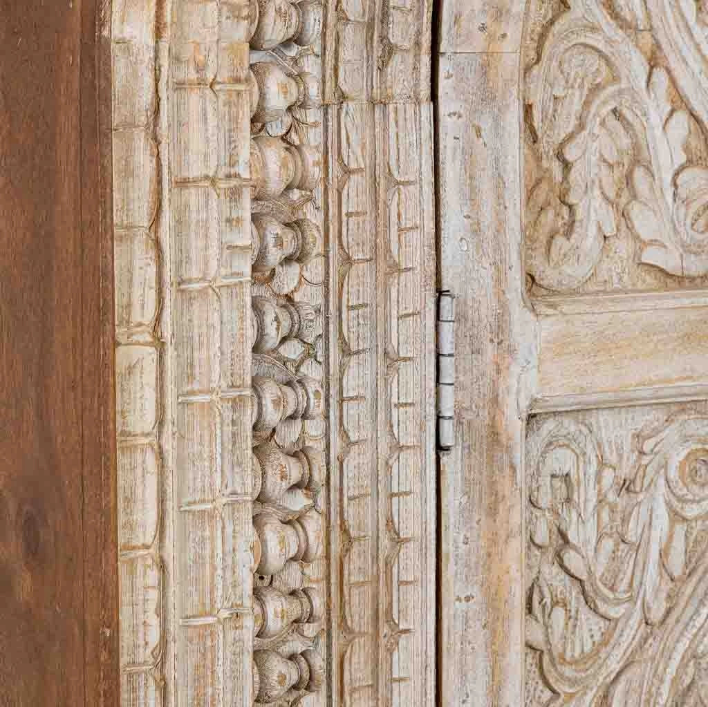 Armadio in legno marrone e bianco con 2 ante, 112x41x181h cm