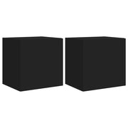 Mobile TV multimediale da parete mensola TV credenza mobile TV per sala da pranzo soggiorno camera da letto con luci LED 2 pezzi 40,5 x 35 x 40 cm nero 02_0029104