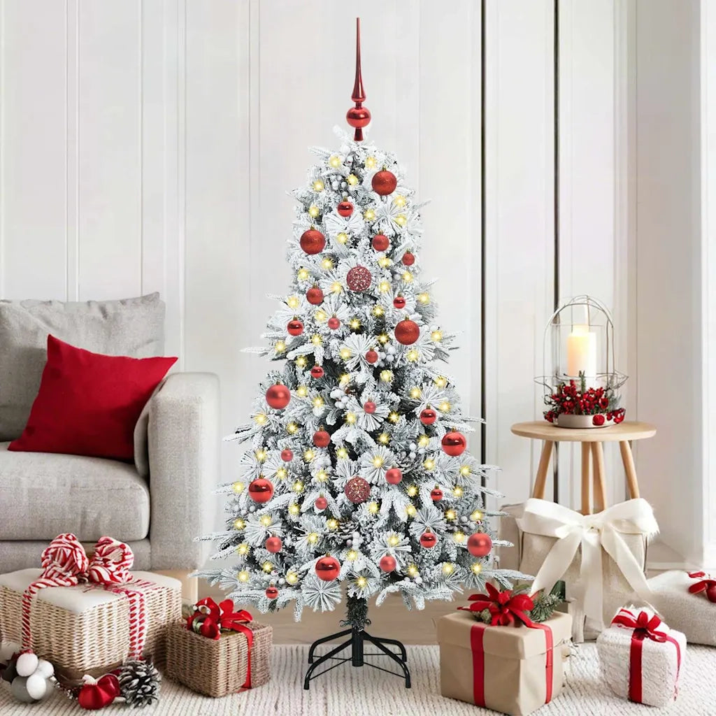 Albero di Natale | Decorazioni natalizie Artificiale con Rami Pieghevoli Bianco 150 cm