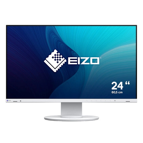 Eizo monitor 23,8 led ips 16:9 fhd 5ms 350 cdm, pivot, hub usb, dp/hdmi, flexscan ev2400r-wt, bianco, gar 7 anni