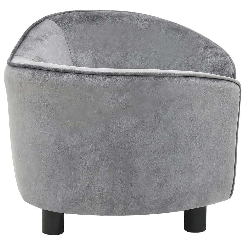 Divano per cani 69 cm grigio peluche 02_0000152