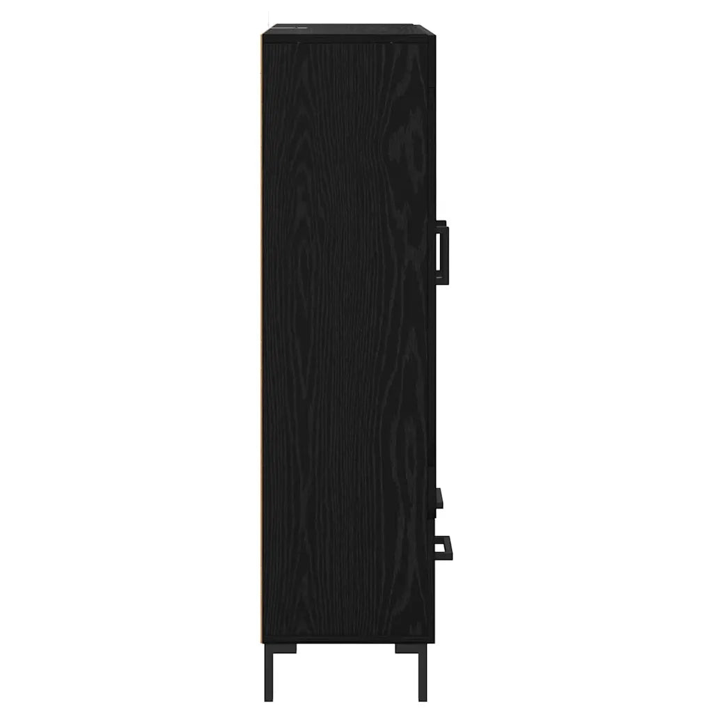 Credenza-Buffet-Armadio da cucina Rovere Nero 69,5 x 31 x 115 cm Legno multistrato 337039