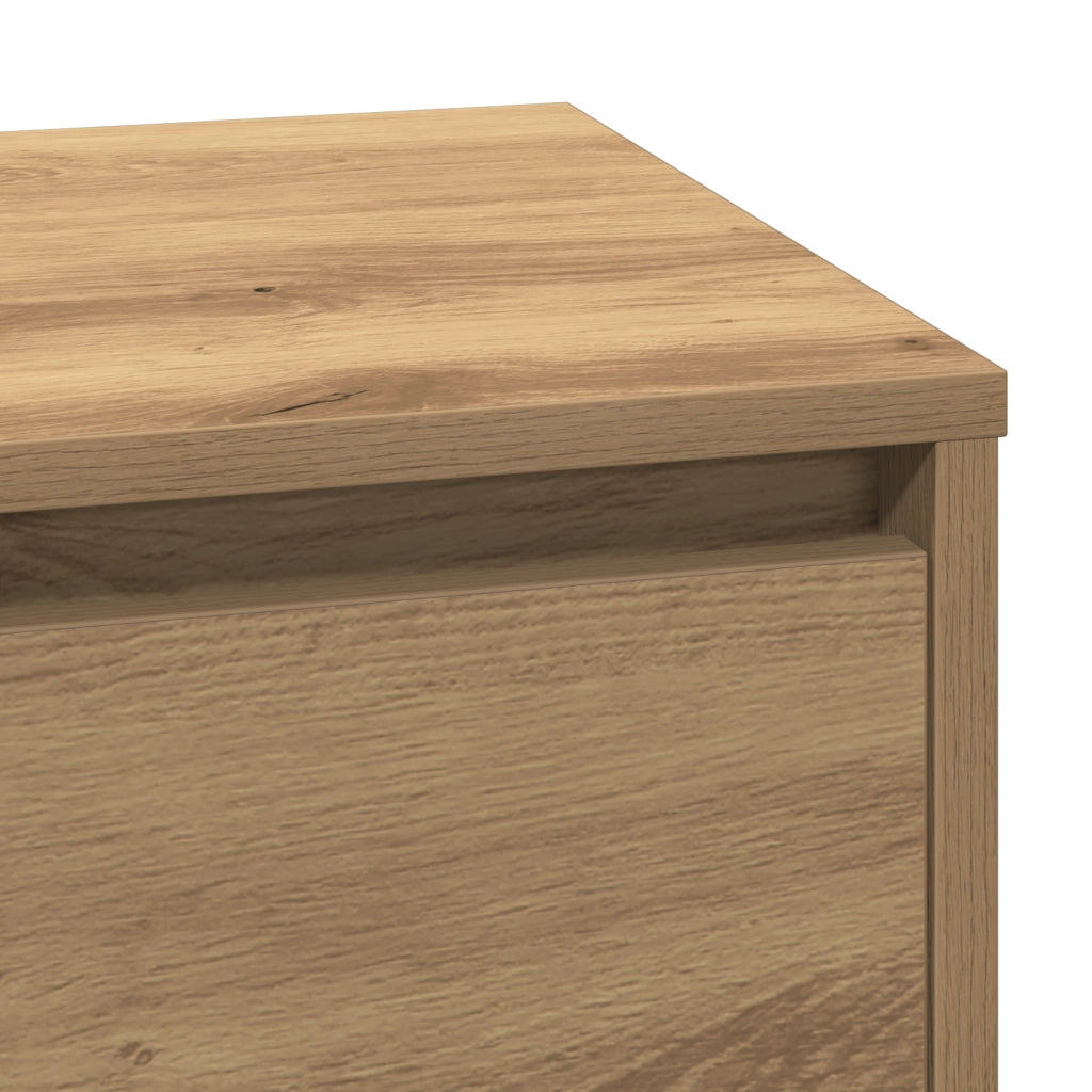 Comodino  con LED Rovere Artigianale 71x34,5x75 cm Legno ingegnerizzato