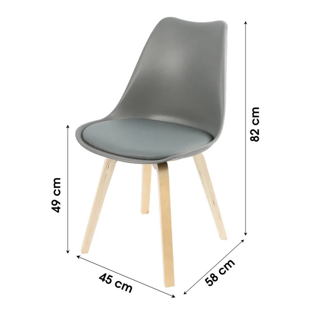 Set di 4 sedie di design con cuscino colore grigio collezione MIA