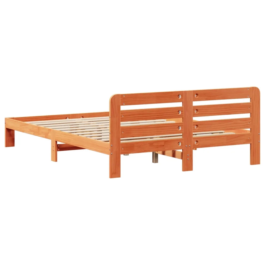 vidaXL Letto senza Materasso Marrone Cera 140x190 cm in Legno di Pino