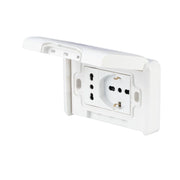 PLACCA PREMONTATA FRUTTO 10-16A E PRESA BIVALENTE 10/16A BIANCO DI POLY POOL