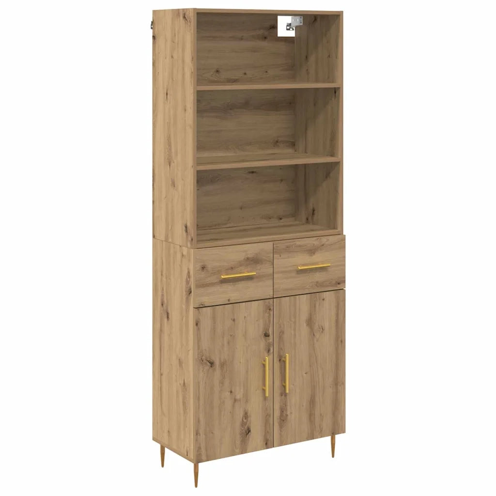 Credenza con Cassetto-Buffet-Armadio da cucina Rovere artigianale 69,5 x 34 x 180 cm 398421