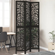 Divisorio Ambienti | Divider per stanze | Paravento 3 Pannelli Nero Legno Massello di Paulownia