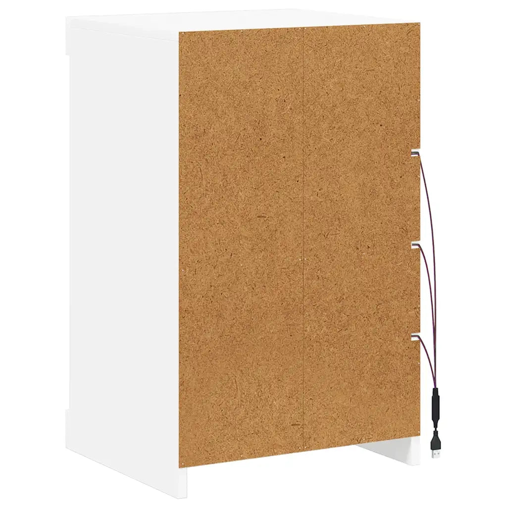 Credenza con Luci LED Bianca 41x37x67 cm 836721