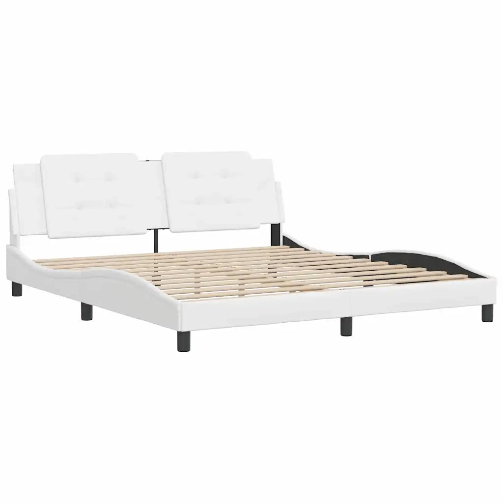Giroletto senza Materasso Zadar Bianco 180x200 cm in Similpelle 3208199
