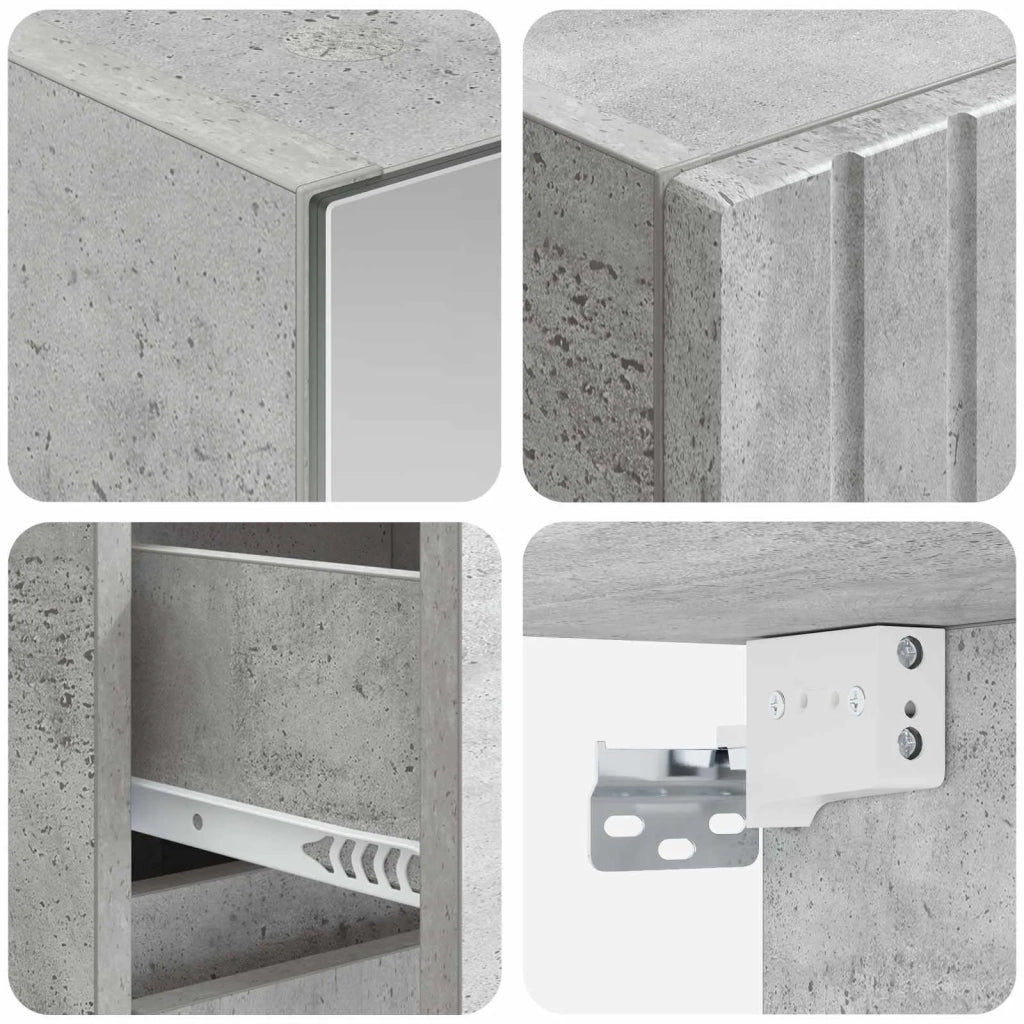 Set di mobili per il bagno 4 pz Grigio Cemento 3407458