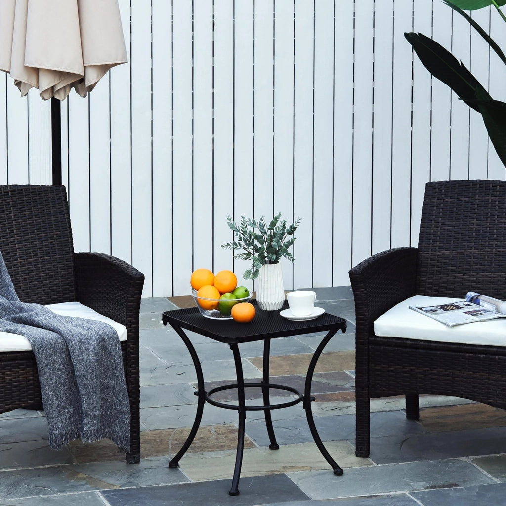 Tavolino da giardino ¨C Zephmum ¨C Rettangolare 45x45x50 cm Nero Metallico