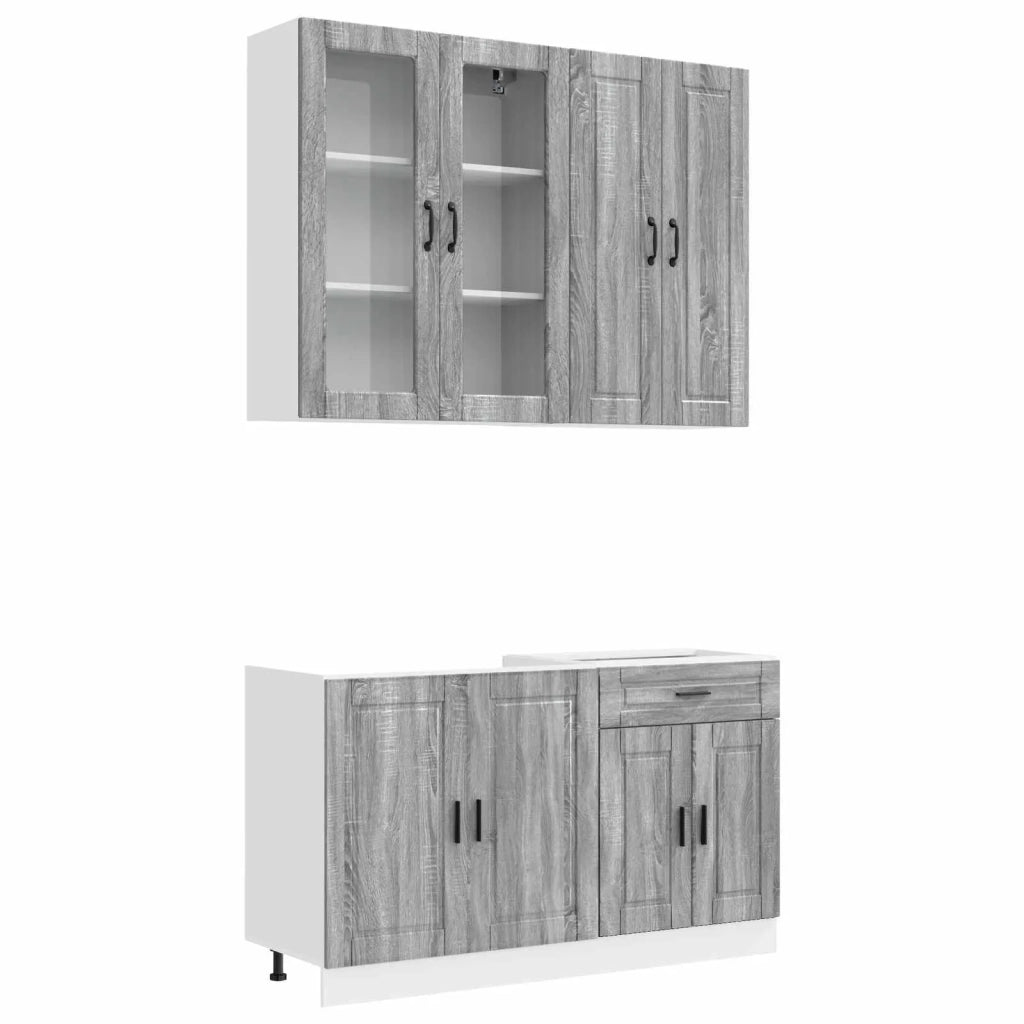 Unità Cucina PORTO 4 pcs Sonoma grigio Legno ingegnerizzato 3438351