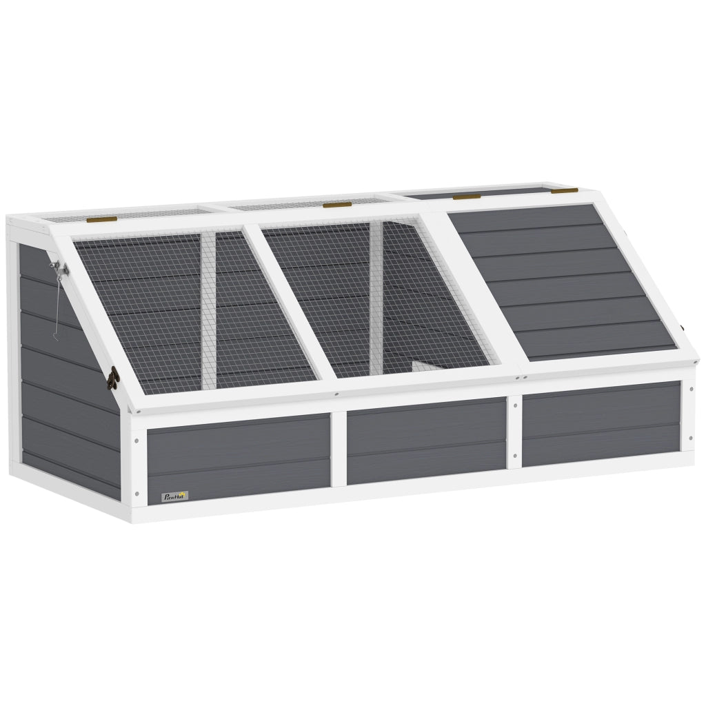 Recinto per Animali Domestici ¨C zephmum ¨C Legno, Grigio, 2 Scomparti