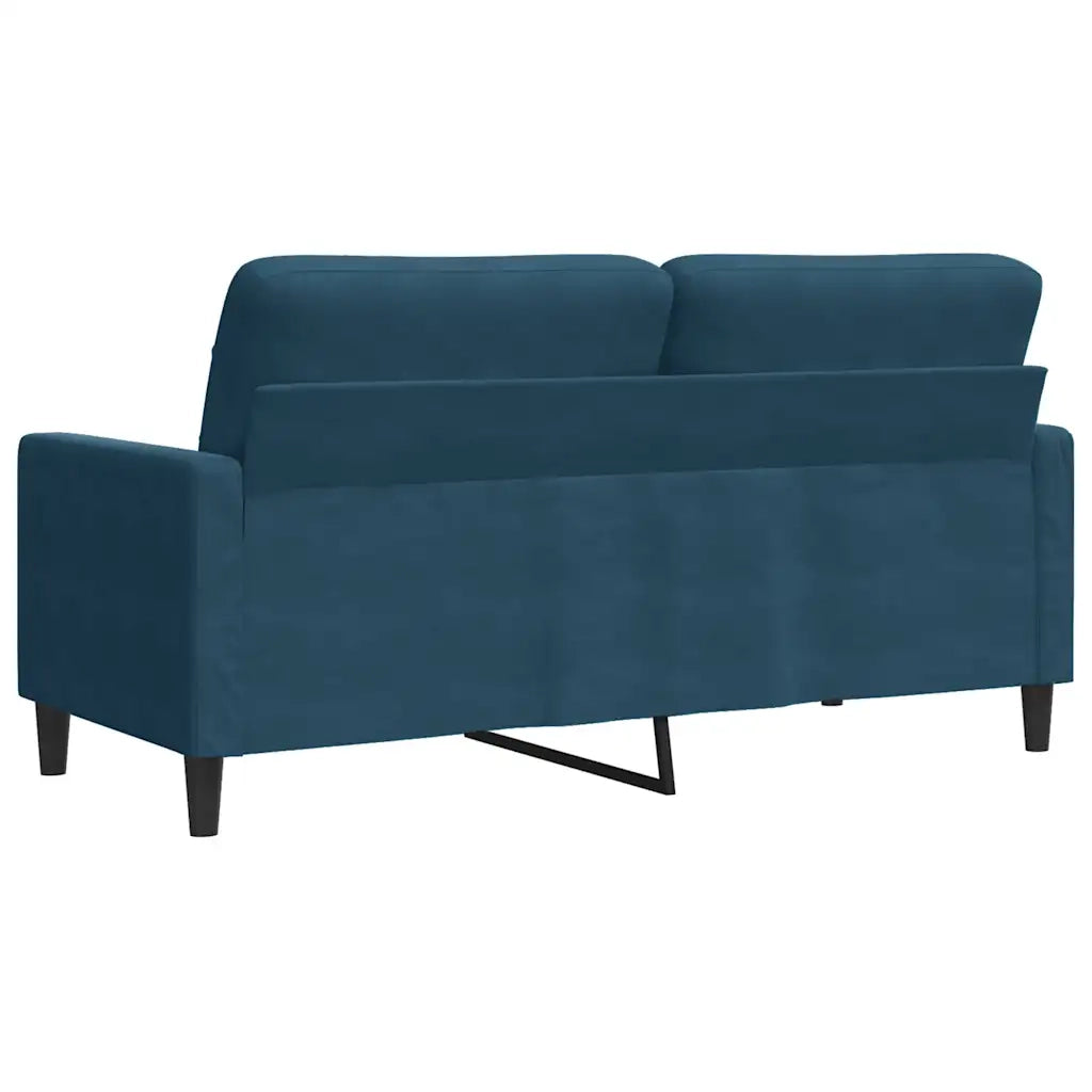 Divano a 2 Posti Blu 140 cm in Velluto