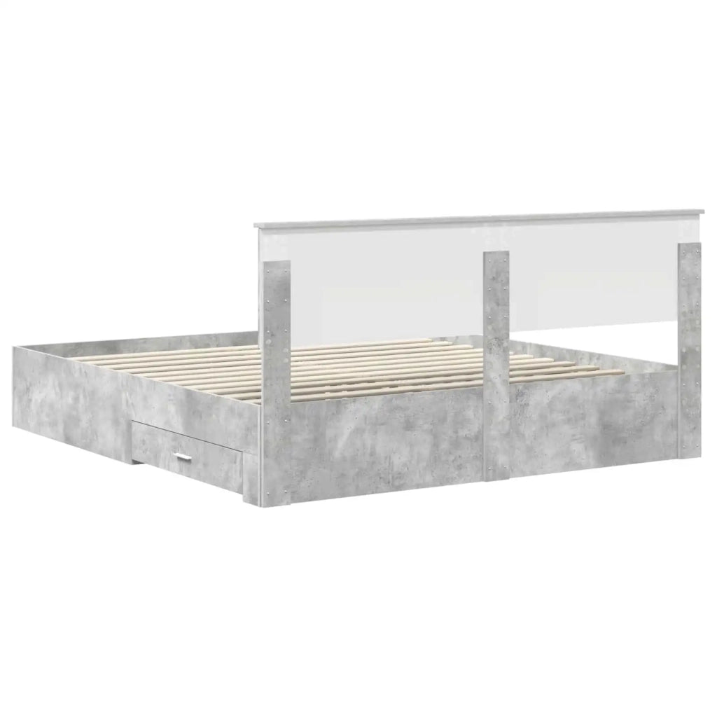 Struttura del letto con testiera Grigio cemento 180 x 200 cm 3408232