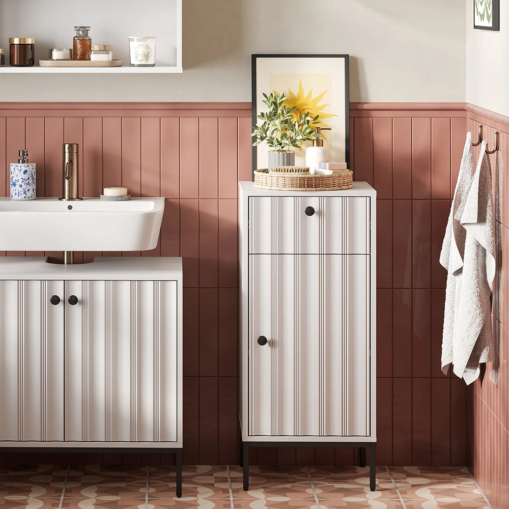 Vicco mobiletto bagno Ondulazione bianca 40 x 87 cm