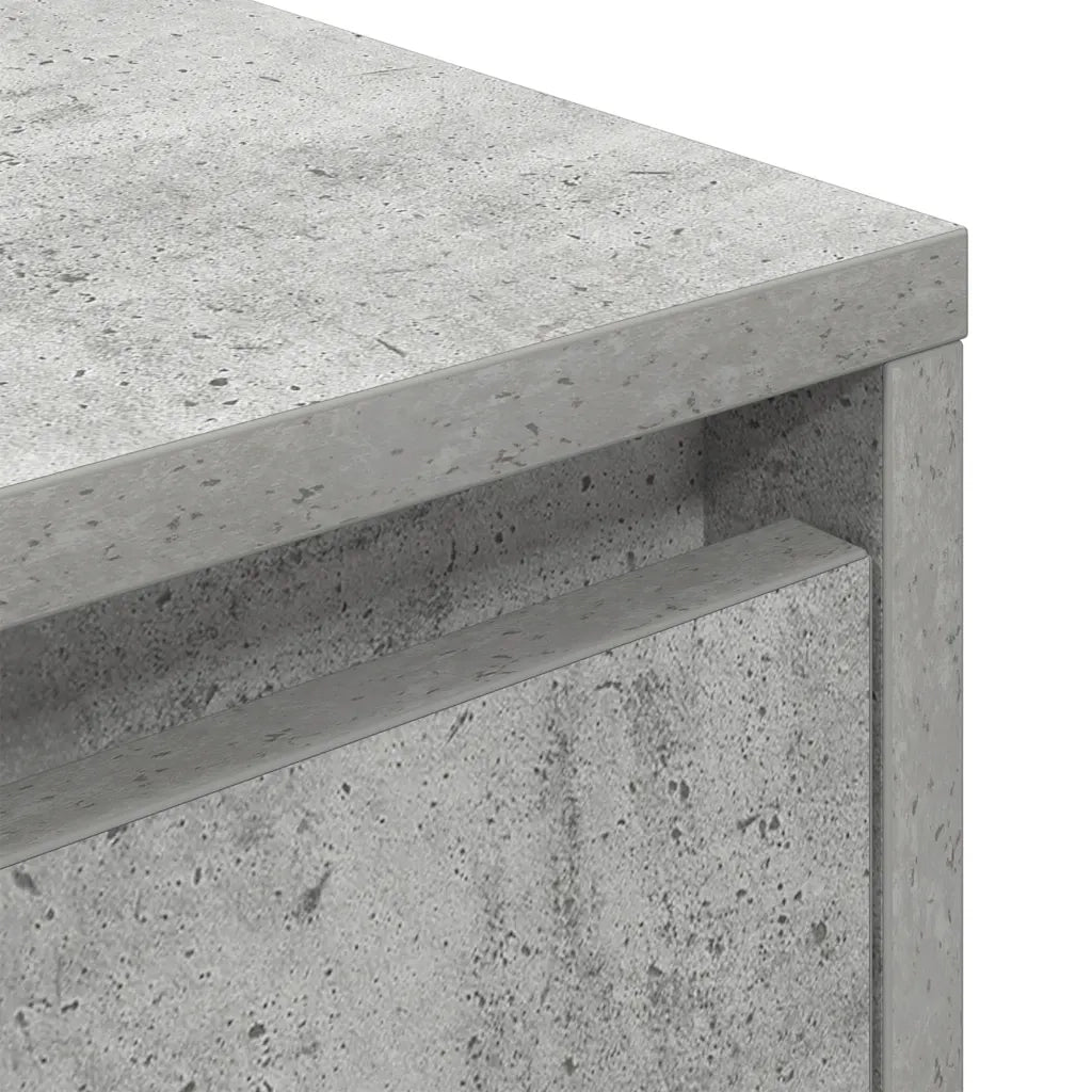 Comodino con Luci LED Grigio Cemento 38x34x50 cm