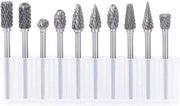Set di Bramen a Doppia Lama in Acciaio a Rame Wolfraamo 10 pezzi per Strumenti Rotativi con Testa 1/8 pollice