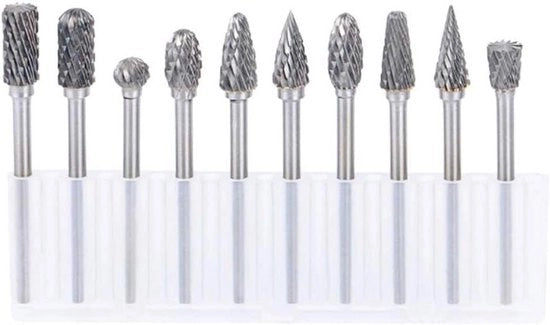 Set di Bramen a Doppia Lama in Acciaio a Rame Wolfraamo 10 pezzi per Strumenti Rotativi con Testa 1/8 pollice
