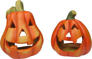 Set di decorazioni in ceramica a forma di zucche da 2 - luci da giardino per autunno e Halloween