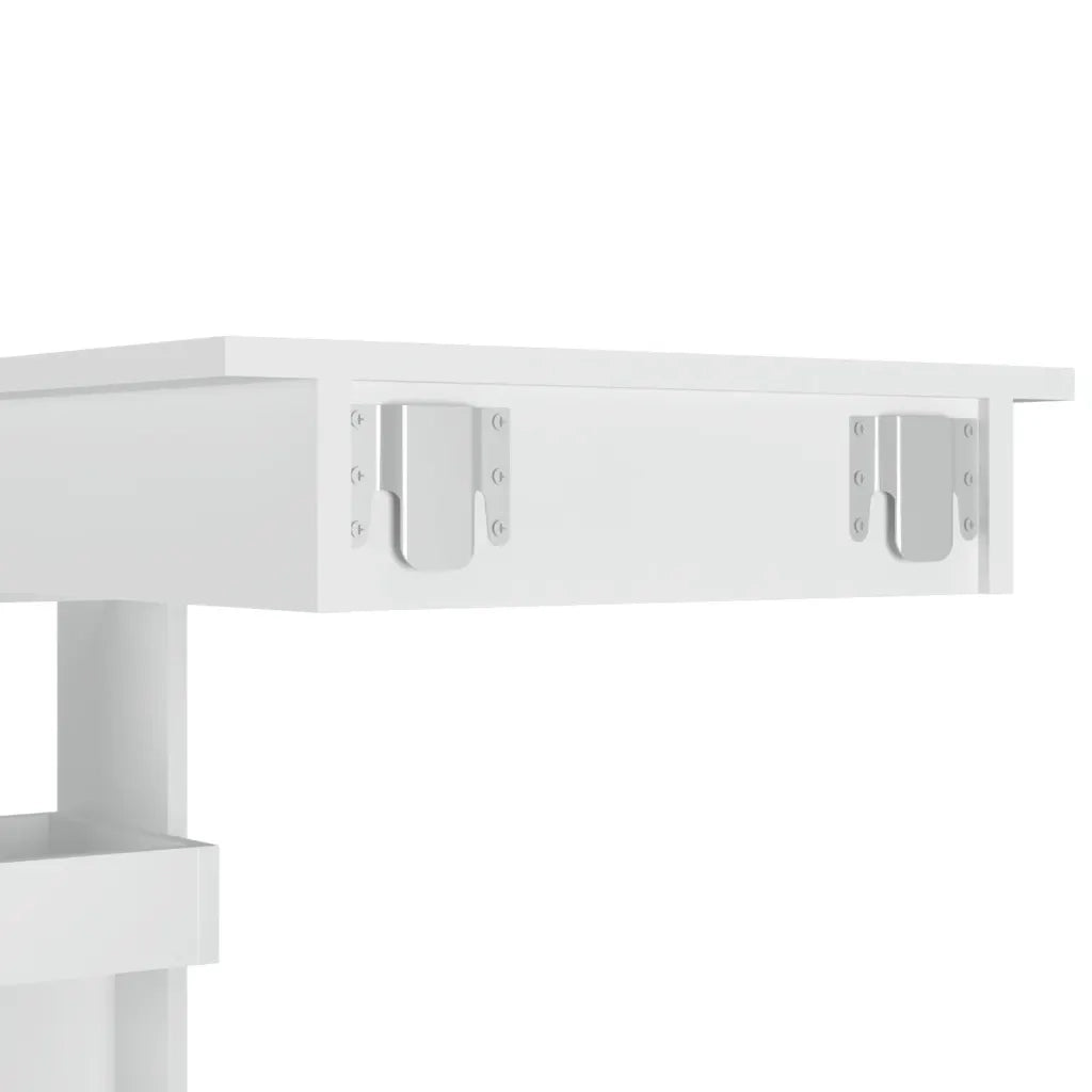 Bancone da Muro Bianco Lucido 102x45x103,5 cm Legno Compensato 811787