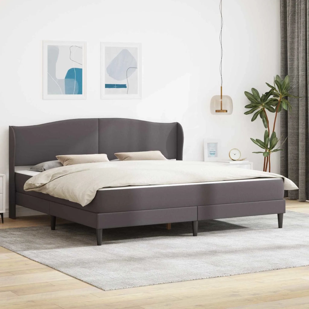 Struttura del letto con testiera Grigio 200 x 200 cm Similpelle