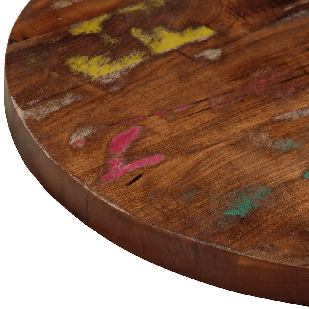 vidaXL Piano per Tavolo Ø 40x2,5 cm Rotondo Legno Massello di Recupero