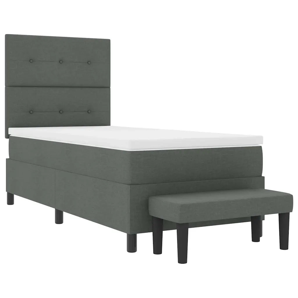 Letto a molle con testiera Grigio scuro 90 x 190 cm Tessuto 3344031